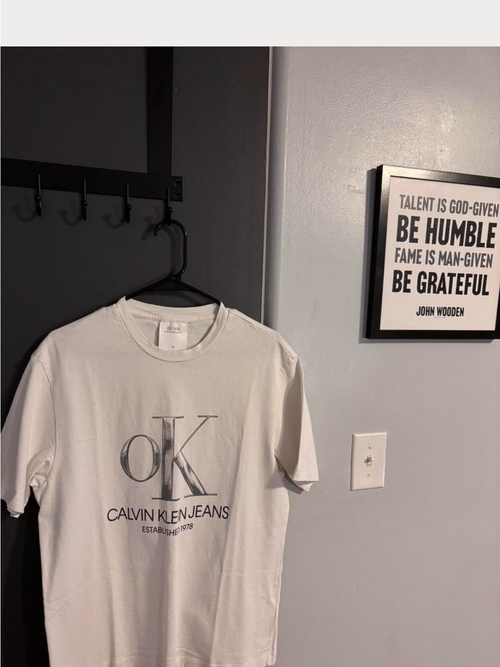 Calvin Klein Jeans white tee with small back logo